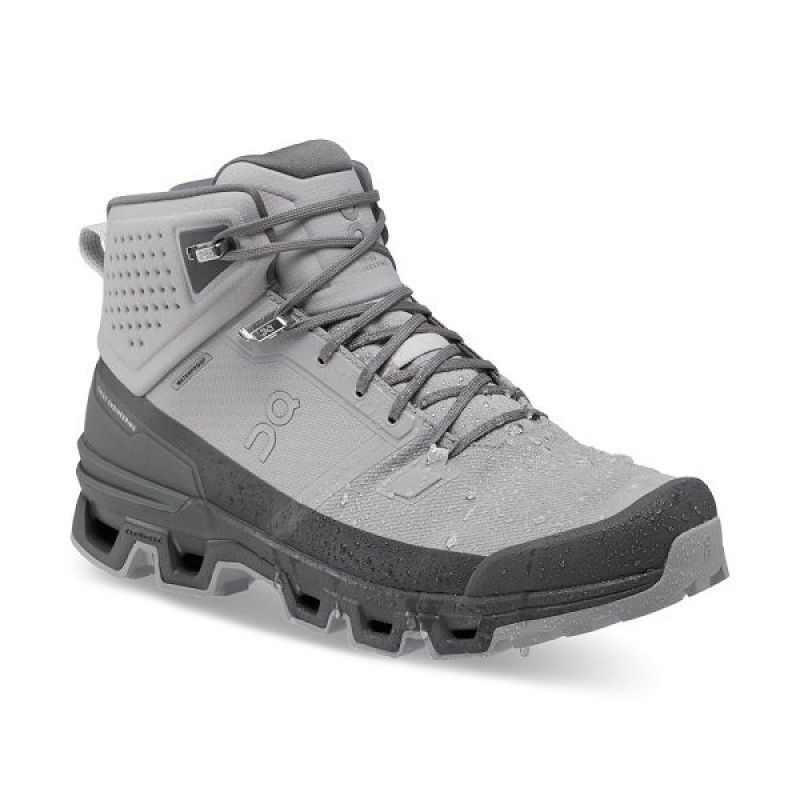 Grey Men's On Running Cloudrock 2 Waterproof Hiking Boots | 8431927_PH