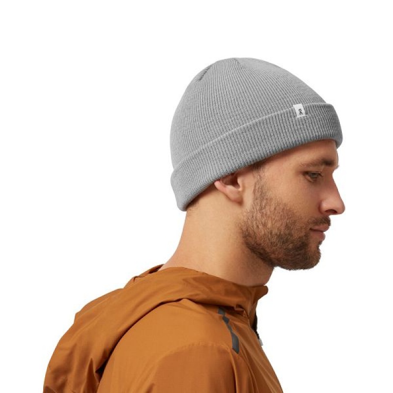 Grey Men's On Running Merino Beanie | 4632918_PH