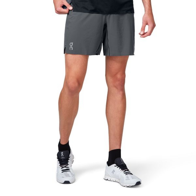 Grey / Black Men\'s On Running Lightweight 1 Shorts | 9178206_PH