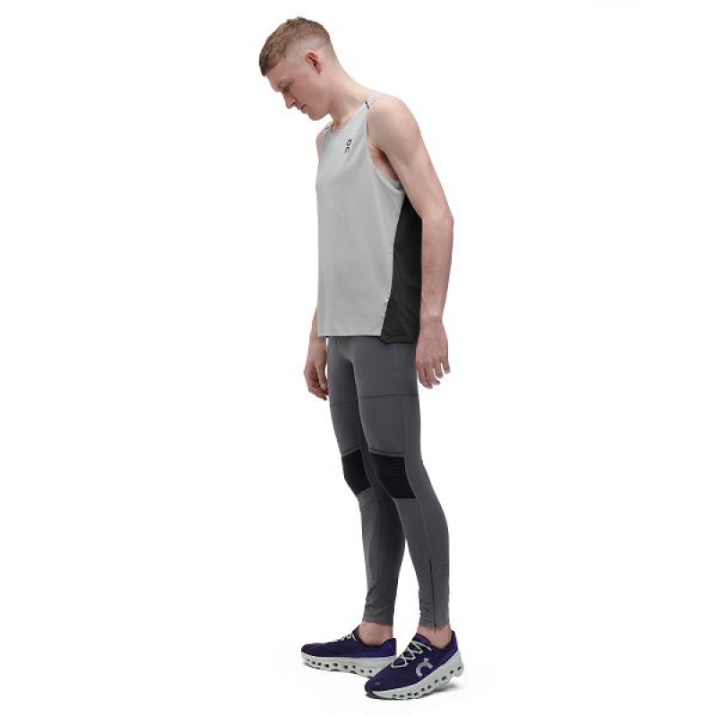 Grey / Black Men's On Running Long 2 Pants | 4987023_PH