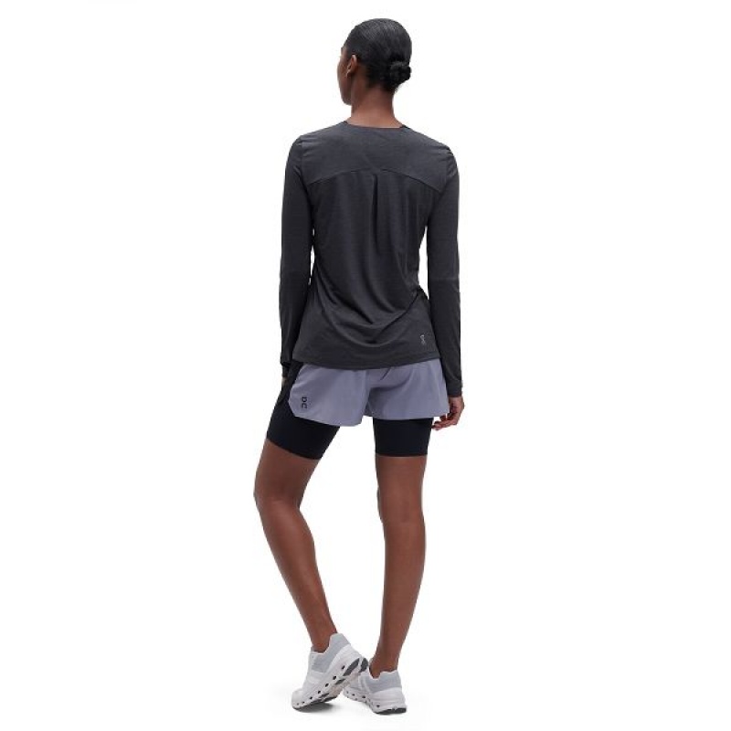 Grey / Black Women's On Running Active Shorts | 376241_PH