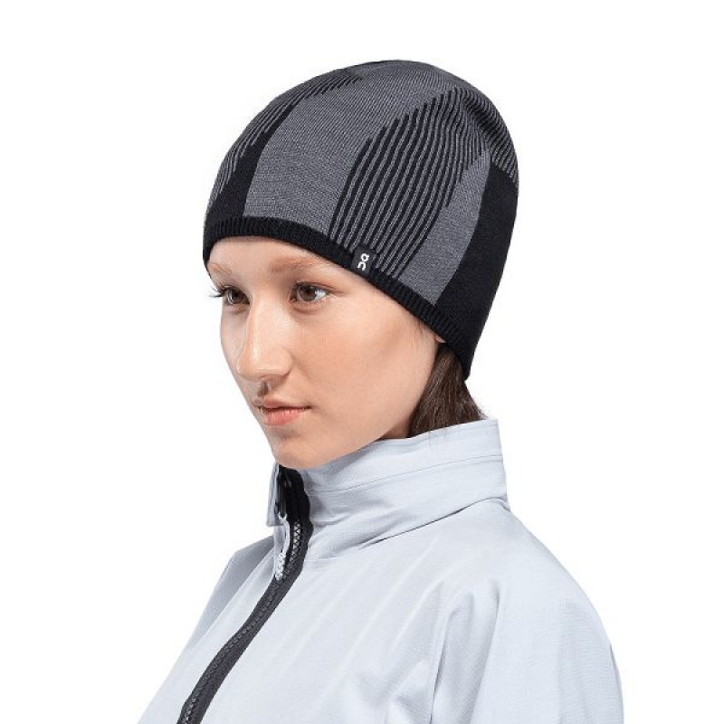 Grey / Black Women's On Running Explorer Merino Beanie | 5791683_PH