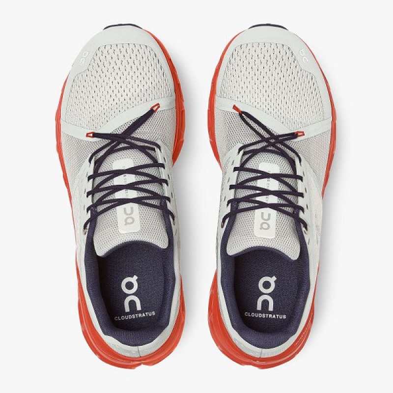 Grey / Orange Men's On Running Cloudstratus 1 Road Running Shoes | 2503497_PH