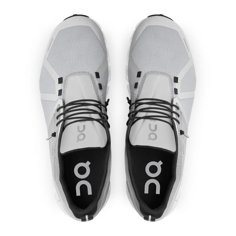 Grey / White Men's On Running Cloud 5 Waterproof Sneakers | 7059483_PH