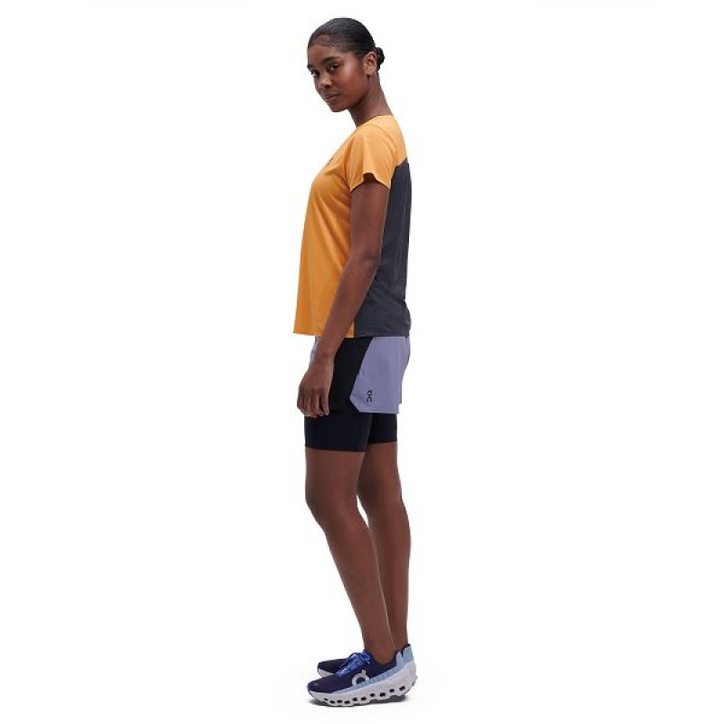 Mango / Black Women's On Running Performance-T 2 T Shirts | 8659412_PH