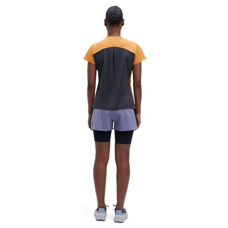 Mango / Black Women's On Running Performance-T 2 T Shirts | 8659412_PH