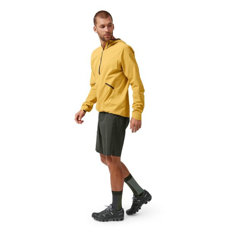 Mustard Men's On Running Waterproof Anorak Jackets | 8926043_PH