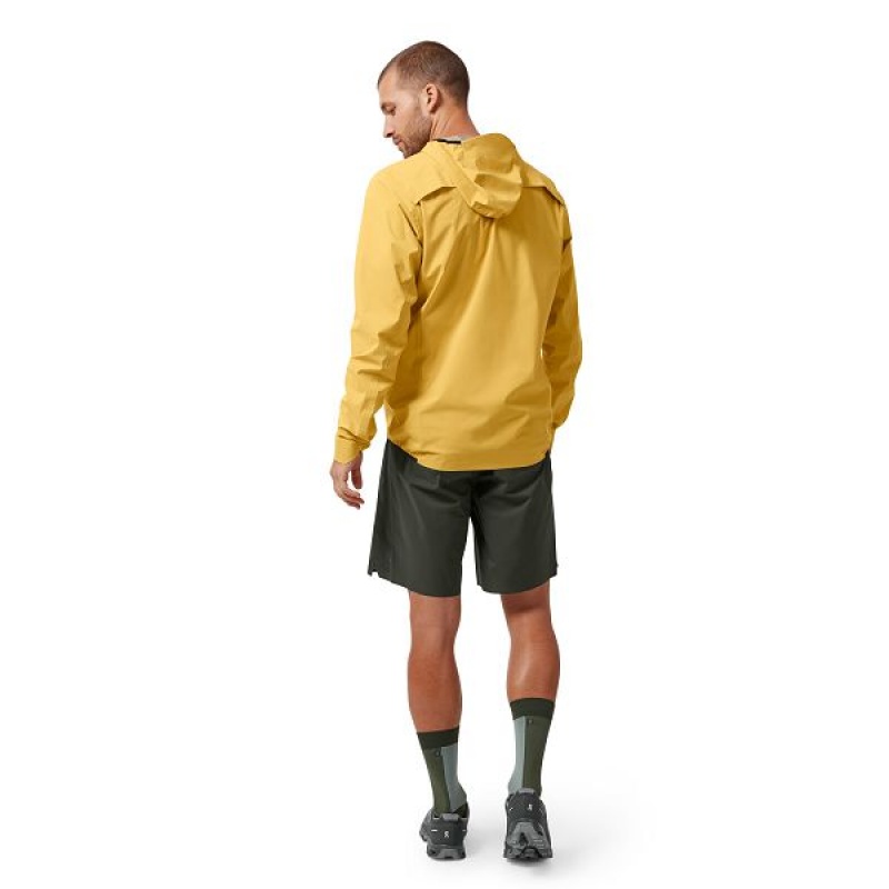 Mustard Men's On Running Waterproof Anorak Jackets | 8926043_PH