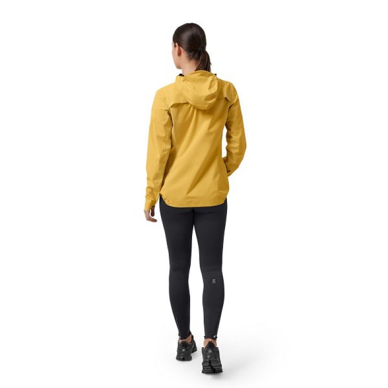 Mustard Women's On Running Waterproof Anorak Jackets | 5021946_PH