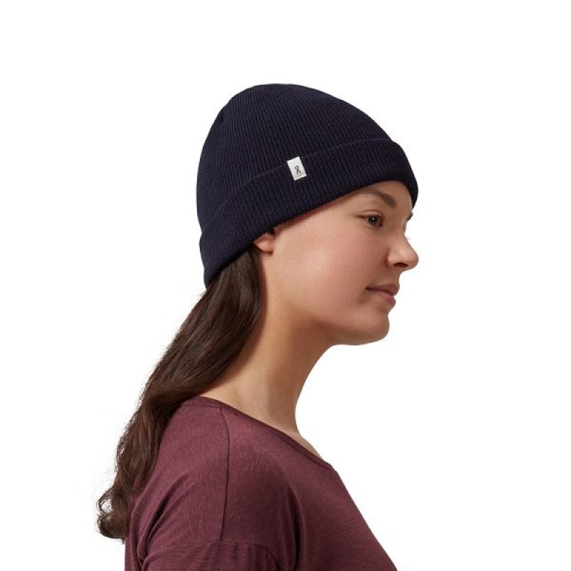 Navy Men's On Running Merino Beanie | 4291380_PH