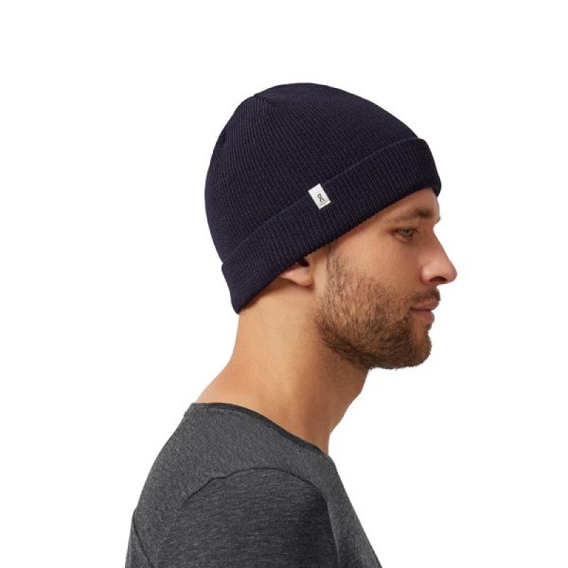 Navy Men's On Running Merino Beanie | 4291380_PH