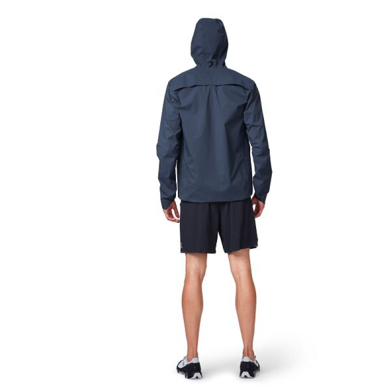 Navy Men's On Running Waterproof Anorak Jackets | 2084516_PH