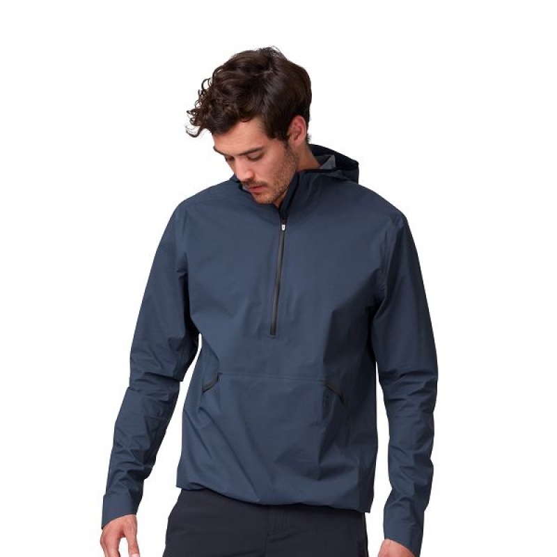 Navy Men\'s On Running Waterproof Anorak Jackets | 2084516_PH