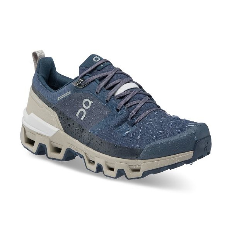 Navy Women's On Running Cloudwander Waterproof Hiking Shoes | 2680143_PH