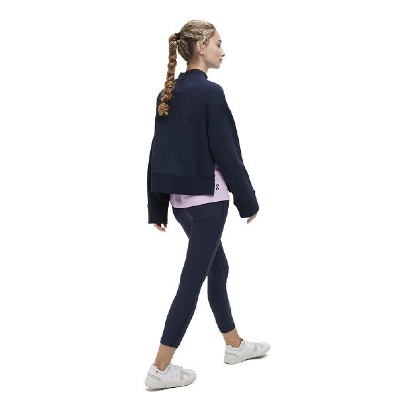 Navy Women's On Running Crew Neck Sweatshirts | 5106783_PH