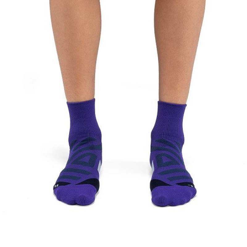 Navy Women's On Running Performance Mid Socks | 498536_PH