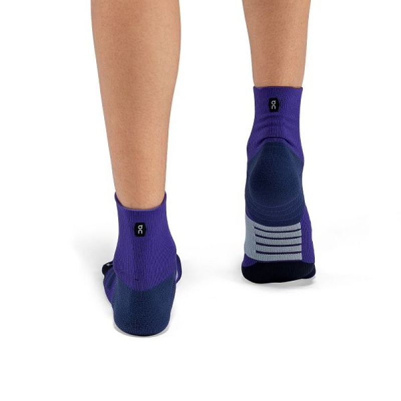 Navy Women's On Running Performance Mid Socks | 498536_PH