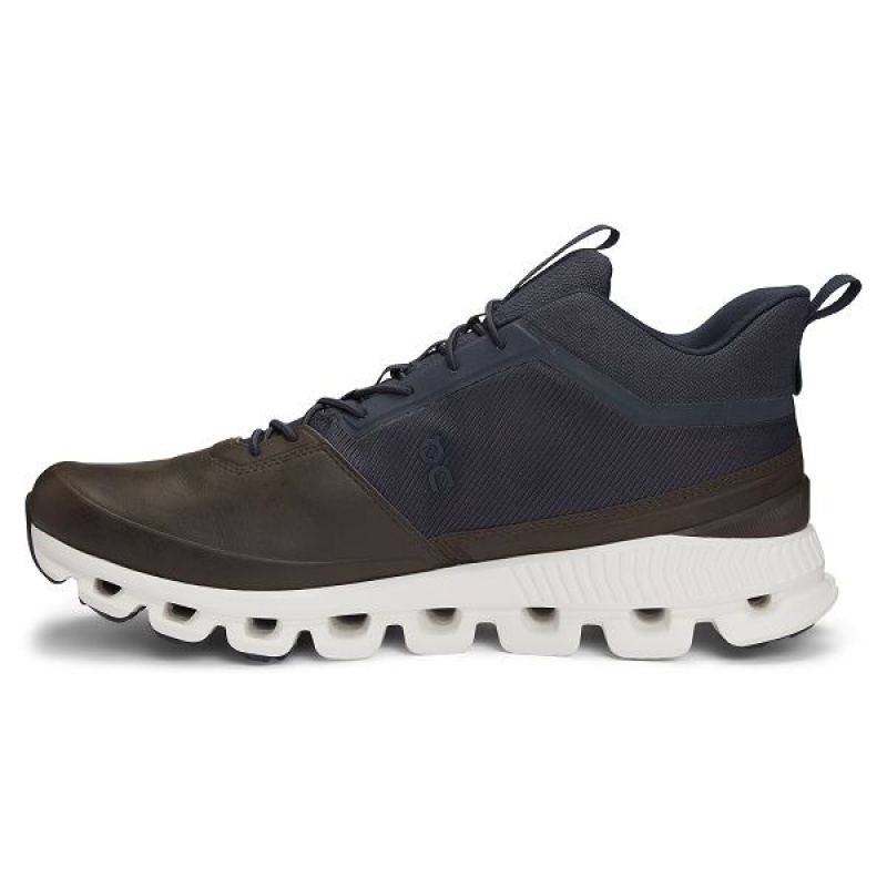 Navy / Brown Men's On Running Cloud Hi Sneakers | 8640539_PH