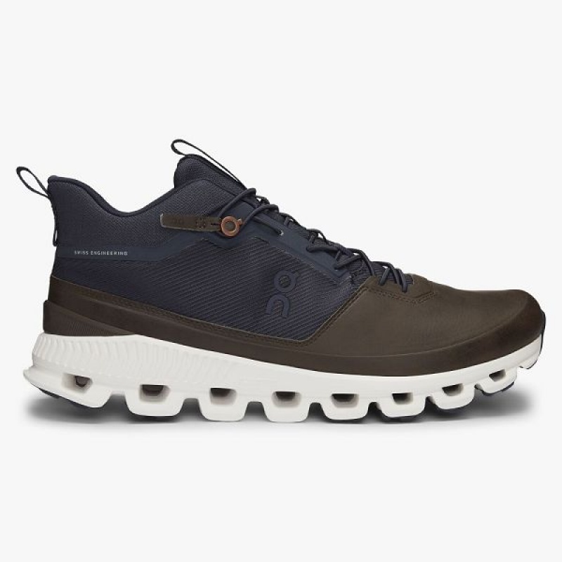 Navy / Brown Men\'s On Running Cloud Hi Sneakers | 8640539_PH