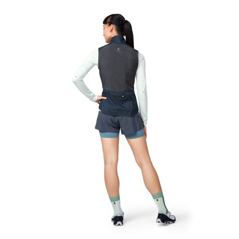 Navy / Grey Women's On Running Weather Vest | 9108653_PH