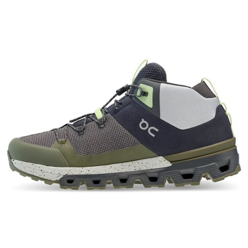 Navy / Olive Men's On Running Cloudtrax Hiking Boots | 9512736_PH