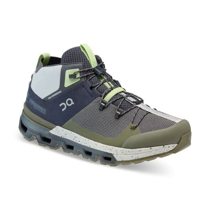 Navy / Olive Men's On Running Cloudtrax Hiking Boots | 9512736_PH