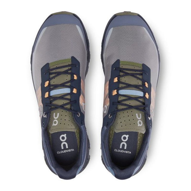 Navy / Olive Men's On Running Cloudvista Hiking Shoes | 126978_PH