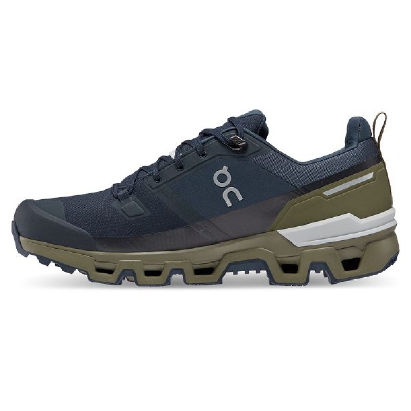 Navy / Olive Men's On Running Cloudwander Waterproof Hiking Shoes | 6370248_PH