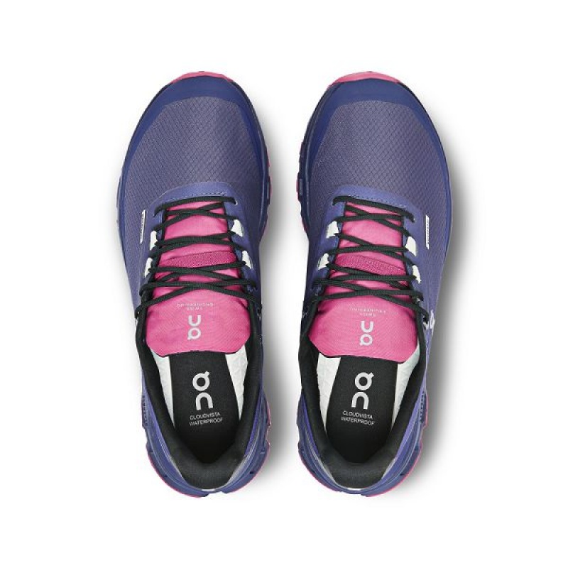 Navy / Pink Women's On Running Cloudvista Waterproof Hiking Shoes | 4796258_PH