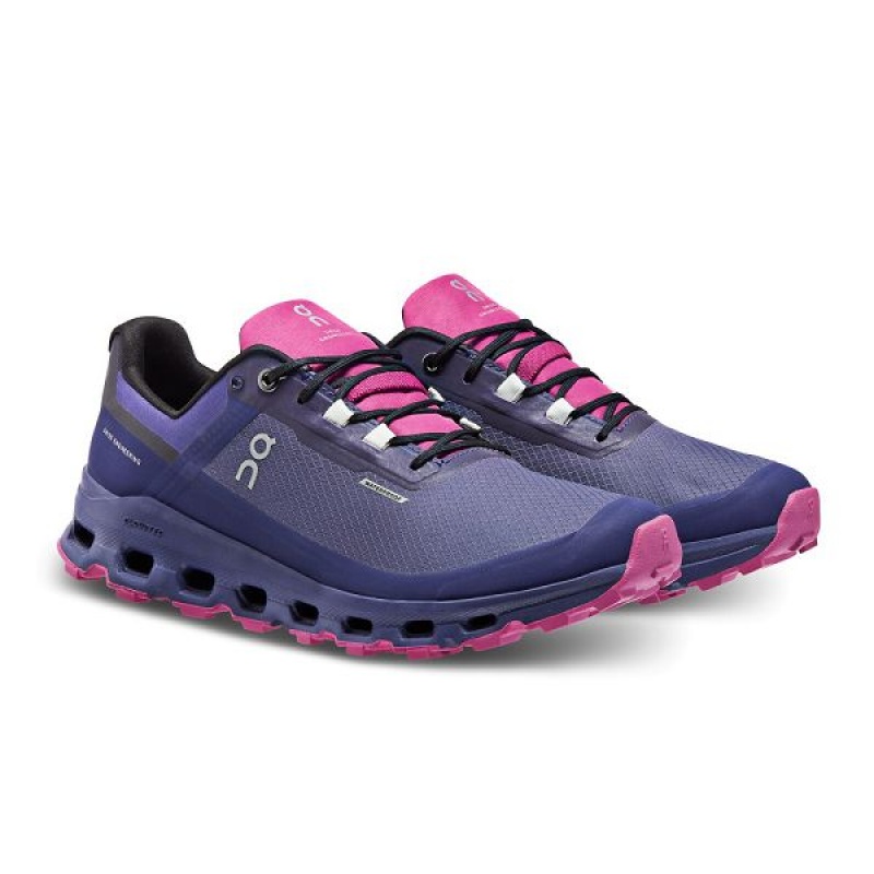 Navy / Pink Women's On Running Cloudvista Waterproof Hiking Shoes | 4796258_PH