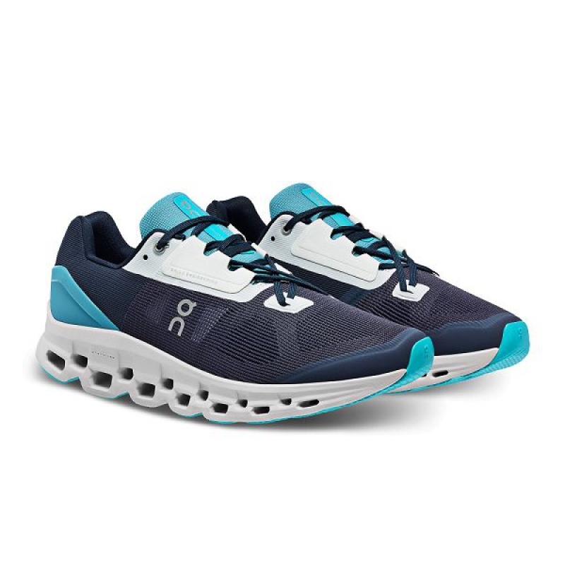 Navy / blue Men's On Running Cloudstratus Road Running Shoes | 5713689_PH