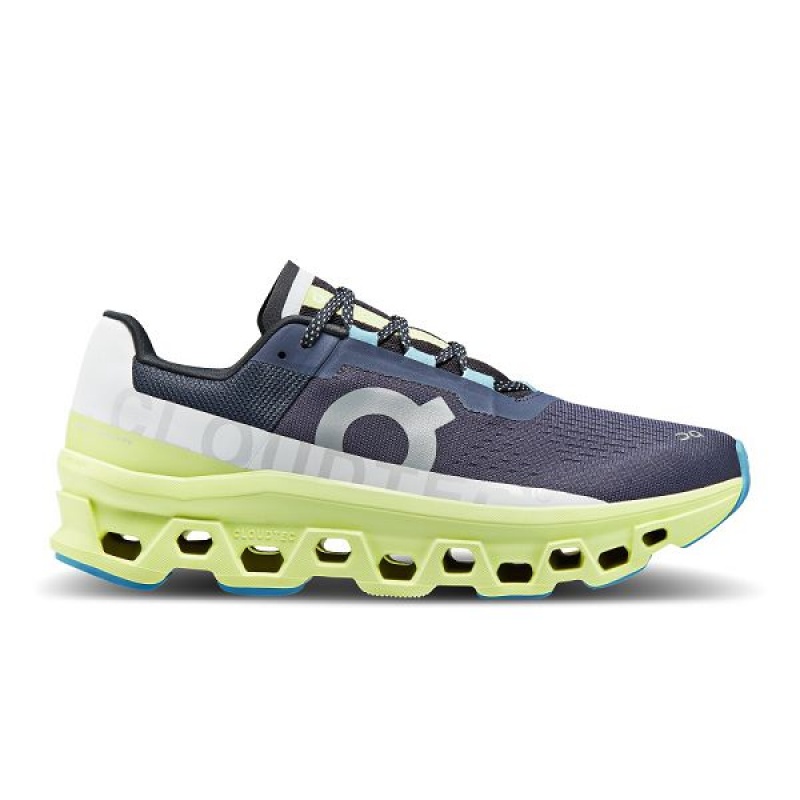 Navy / green Men\'s On Running Cloudmonster Road Running Shoes | 5823471_PH