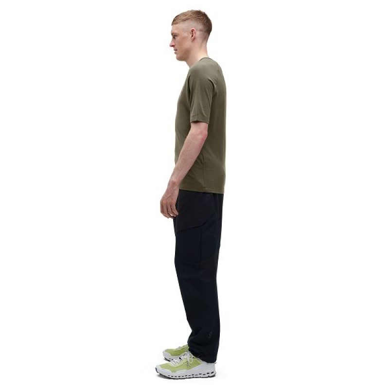 Olive Men's On Running Merino-T T Shirts | 8327651_PH