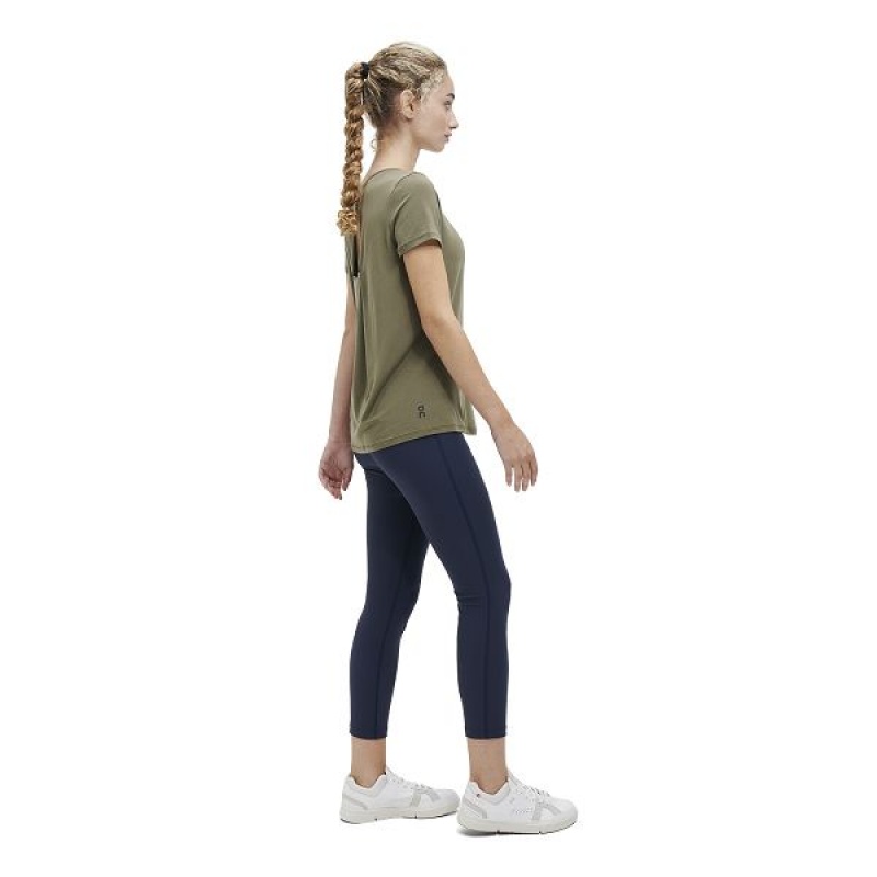 Olive Women's On Running Active-T Breathe T Shirts | 5871362_PH