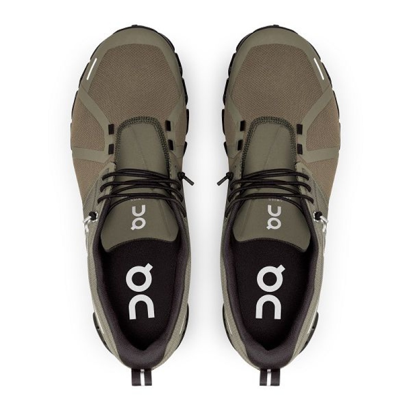 Olive / Black Men's On Running Cloud 5 Waterproof Sneakers | 8249035_PH