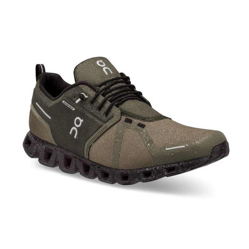 Olive / Black Men's On Running Cloud 5 Waterproof Sneakers | 8249035_PH