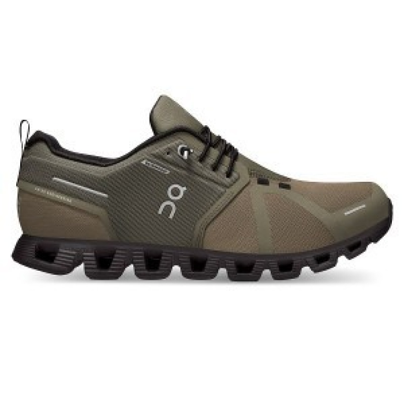 Olive / Black Men\'s On Running Cloud 5 Waterproof Sneakers | 8249035_PH