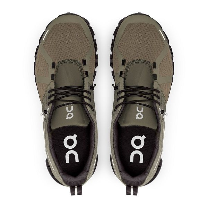 Olive / Black Women's On Running Cloud 5 Waterproof Sneakers | 7460821_PH