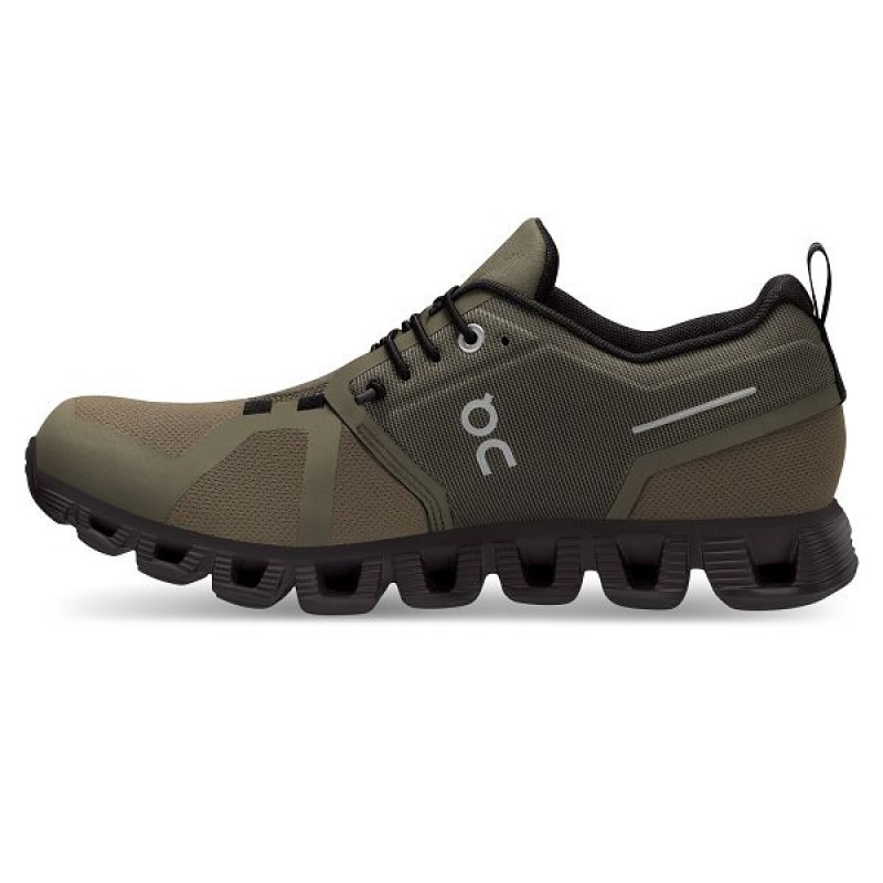 Olive / Black Women's On Running Cloud 5 Waterproof Sneakers | 7460821_PH