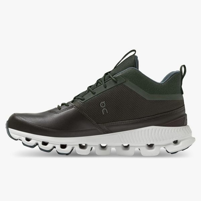 Olive / Brown Women's On Running Cloud Hi Waterproof Sneakers | 2315460_PH