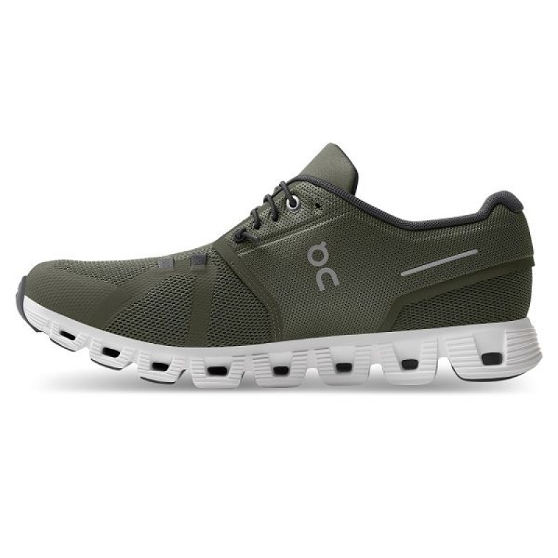 Olive / White Men's On Running Cloud 5 Sneakers | 6983275_PH