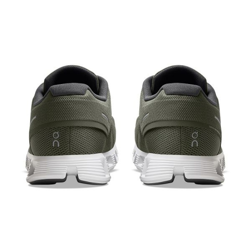 Olive / White Men's On Running Cloud 5 Sneakers | 6983275_PH