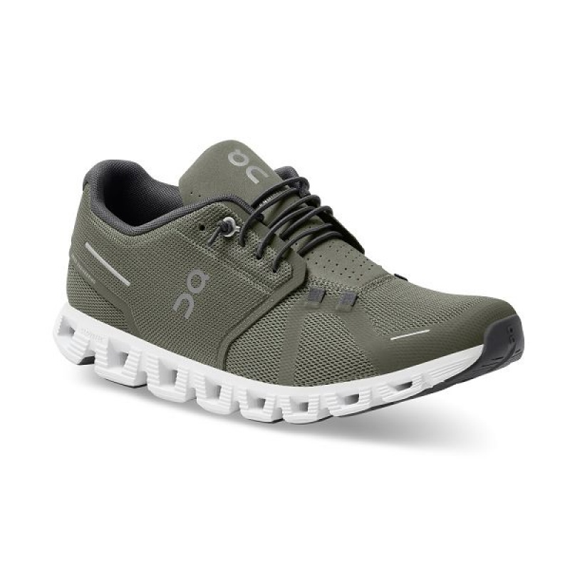 Olive / White Men's On Running Cloud 5 Sneakers | 6983275_PH