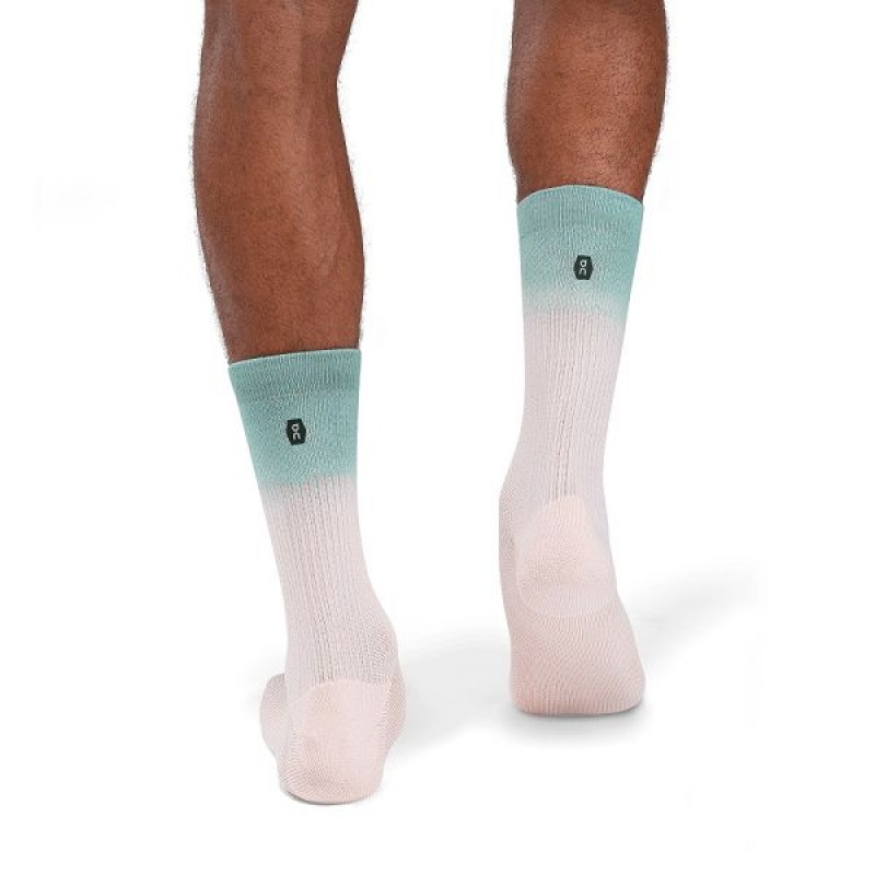 Pink / Green Men's On Running All-Day Socks | 6074139_PH