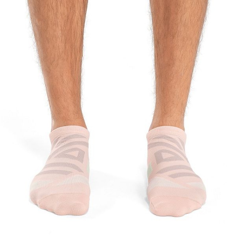 Pink / Green Men's On Running Performance Low Socks | 572418_PH