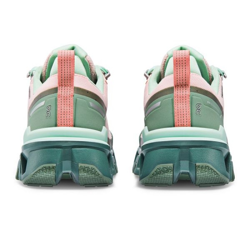 Pink / Green Women's On Running Cloudwander Waterproof Hiking Shoes | 3902876_PH