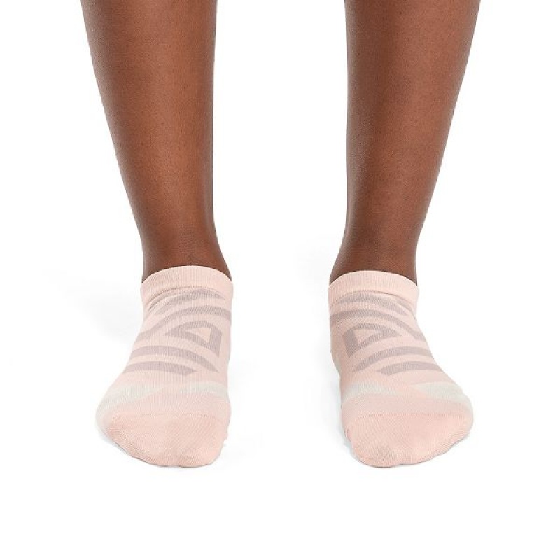 Pink / Green Women's On Running Performance Low Socks | 9507148_PH