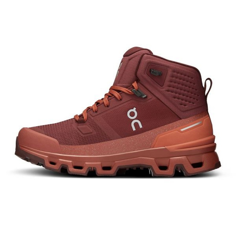 Red / Orange Women's On Running Cloudrock 2 Waterproof Hiking Boots | 1962708_PH