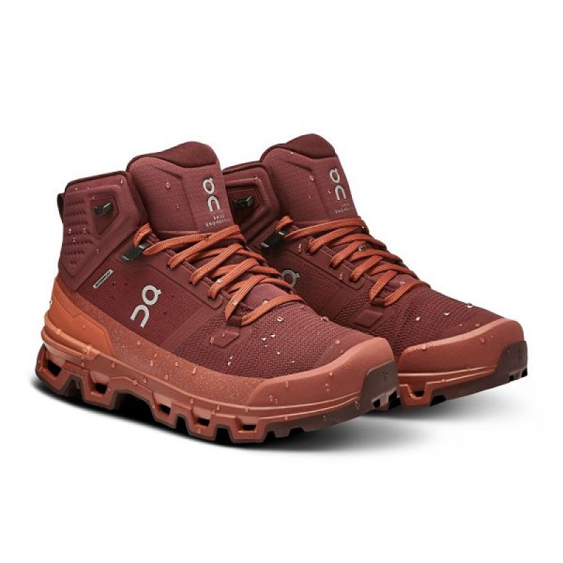 Red / Orange Women's On Running Cloudrock 2 Waterproof Hiking Boots | 1962708_PH