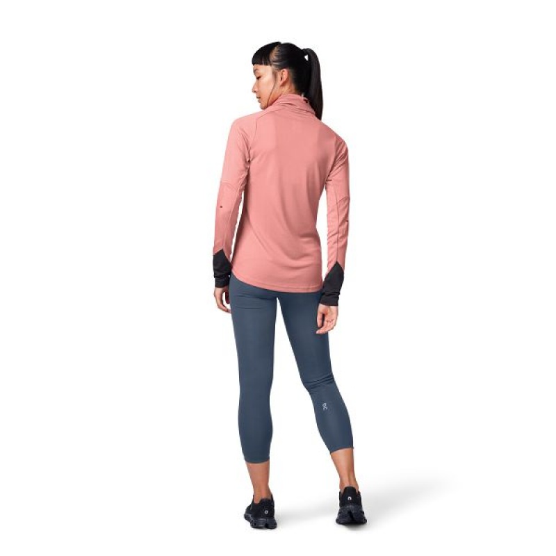 Rose / Khaki Women's On Running Weather 2 Shirts | 5324096_PH